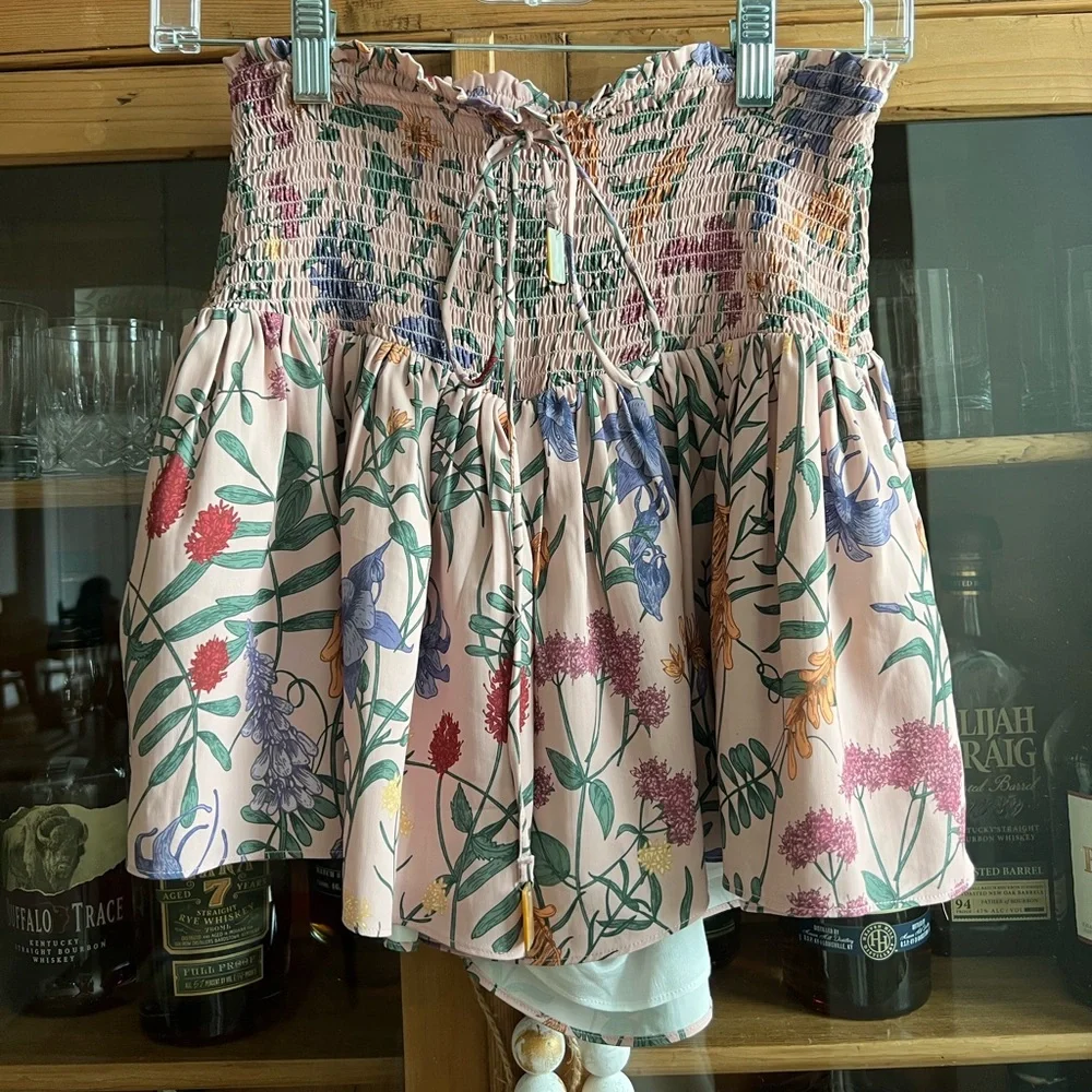 Visual Mood JOANNA FLORAL SHIRRED SKORT - Picture 3 of 4